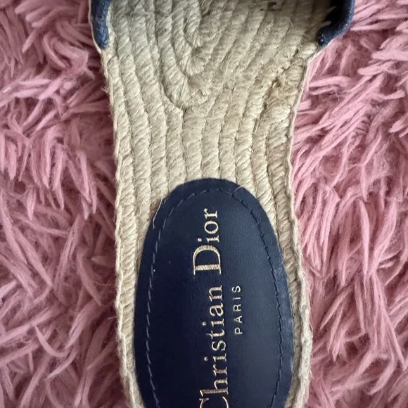 Dior Navy and Beige Espadrille Sandals - Picture 4 of 6